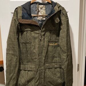 Quiksilver Limited Olive Checkered Ski Jacket
